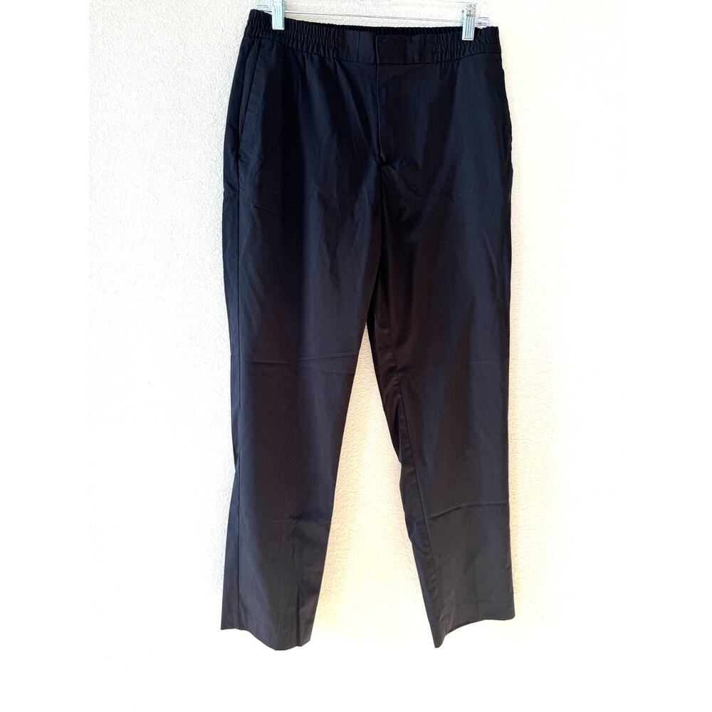 H&M Men's Dress Pants Black Slim Fit Flat Front Stretch Trousers Size 34R EU 50